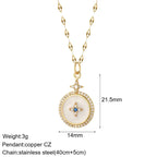 Gold Pendant Long Stainless Steel Chains - Piña Colada