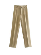 Office Wear Straight Pants - Piña Colada