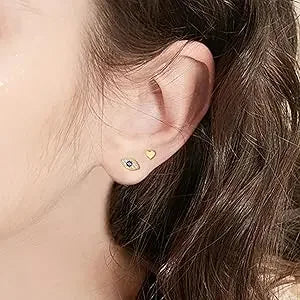 Small Hypoallergenic Flat Back Stud Earrings - Piña Colada