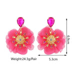 Lace Flower Cotton Drop Earrings - Piña Colada