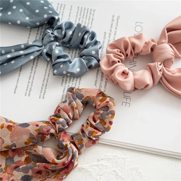 Print Bow Satin Long Ribbon - Piña Colada