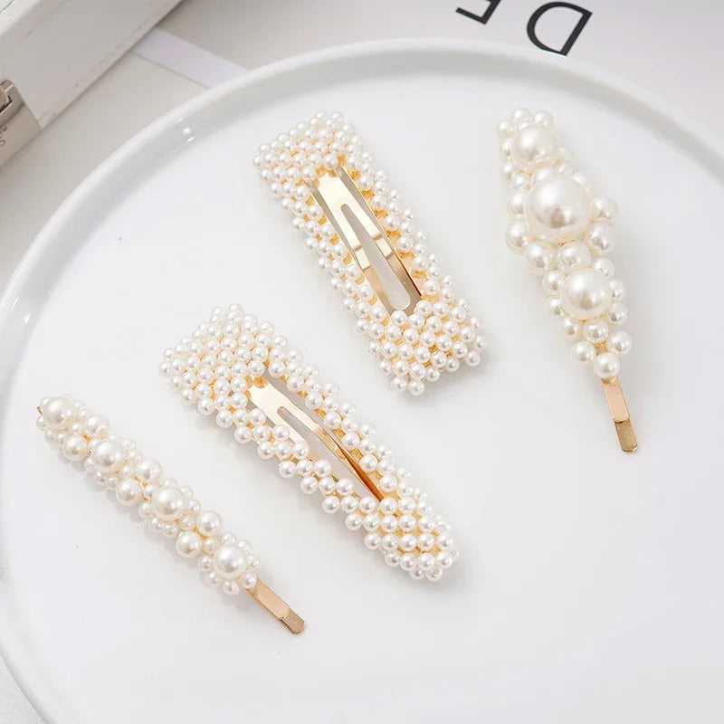 Flower Pearl Hair Clip - Piña Colada