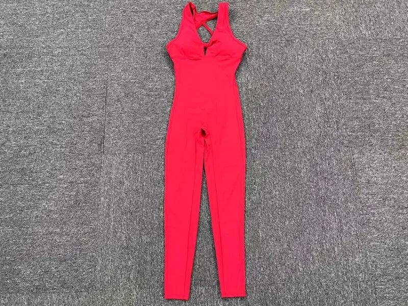 Seamless Sleeveless Yoga Jumpsuit for Women - Piña Colada