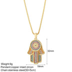 Gold Pendant Long Stainless Steel Chains - Piña Colada