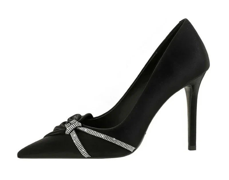 High Heels Rhinestone Bow - Piña Colada