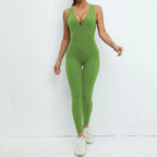 Seamless Sleeveless Yoga Jumpsuit for Women - Piña Colada