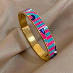 Geometric Pattern Cuff Bracelet - Piña Colada