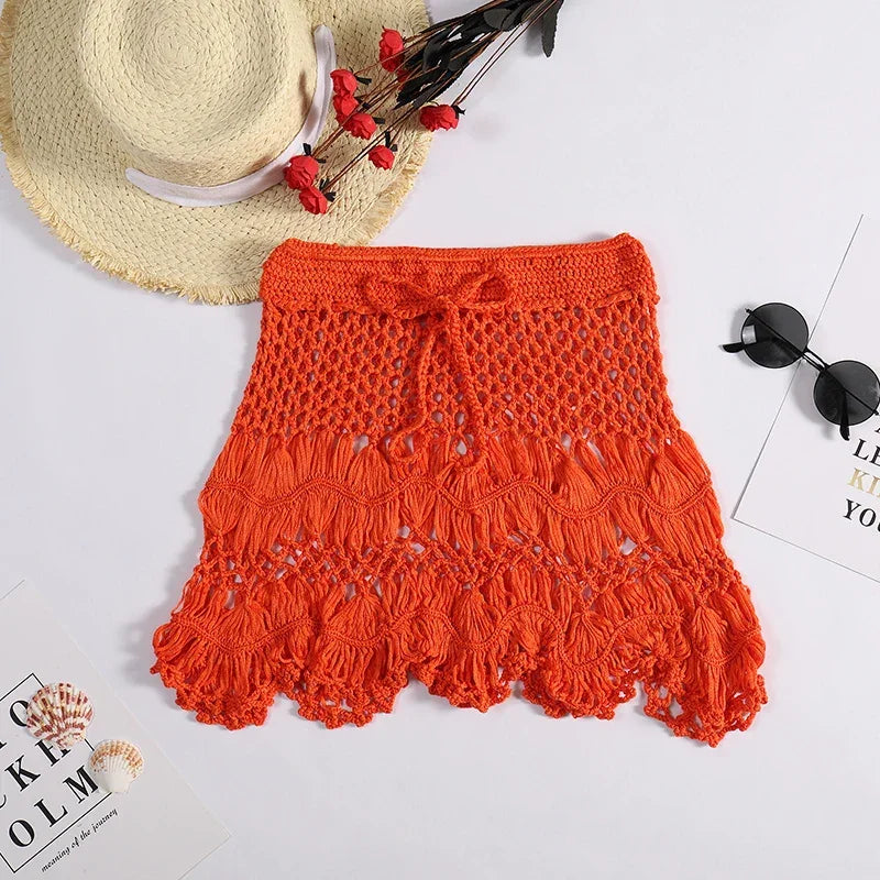 Handmade Crochet Hollow Out Swimwear Cover Up - Piña Colada