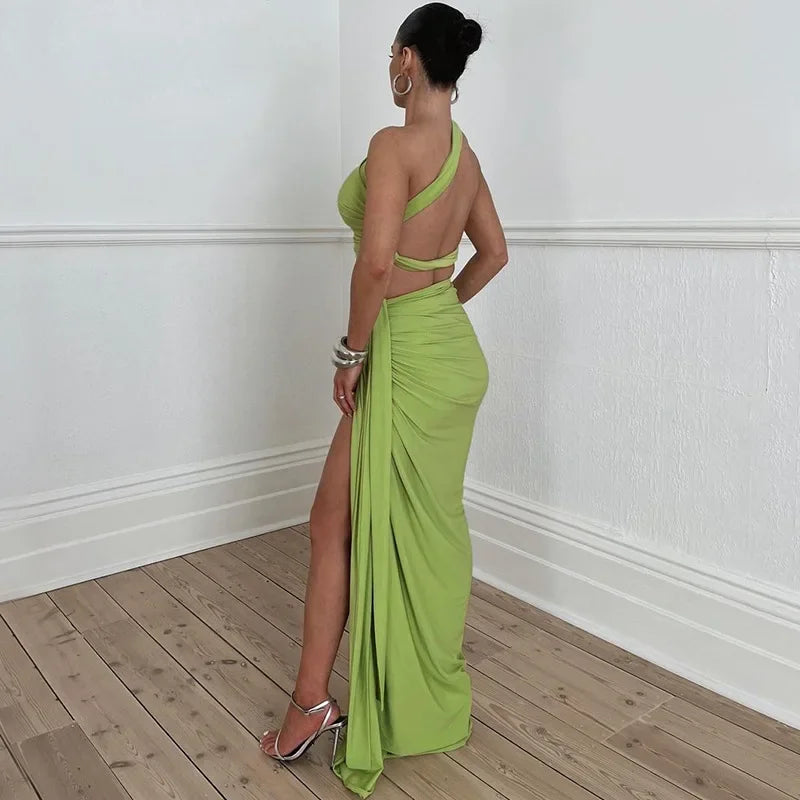 Bohemian Cut-Out Two-Piece Set – Floor-Length Skirt & Crop Top - Piña Colada