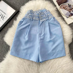 High-Rise Wide Leg Shorts - Piña Colada