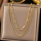 Stainless Steel Multi Layer Necklace - Piña Colada