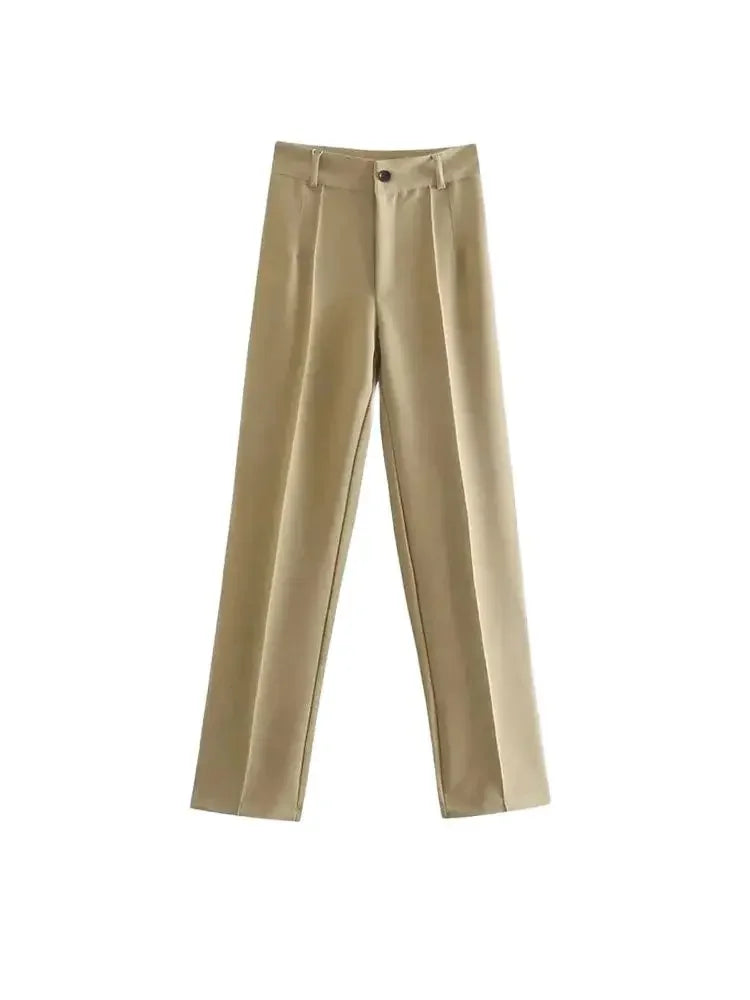 Office Wear Straight Pants - Piña Colada
