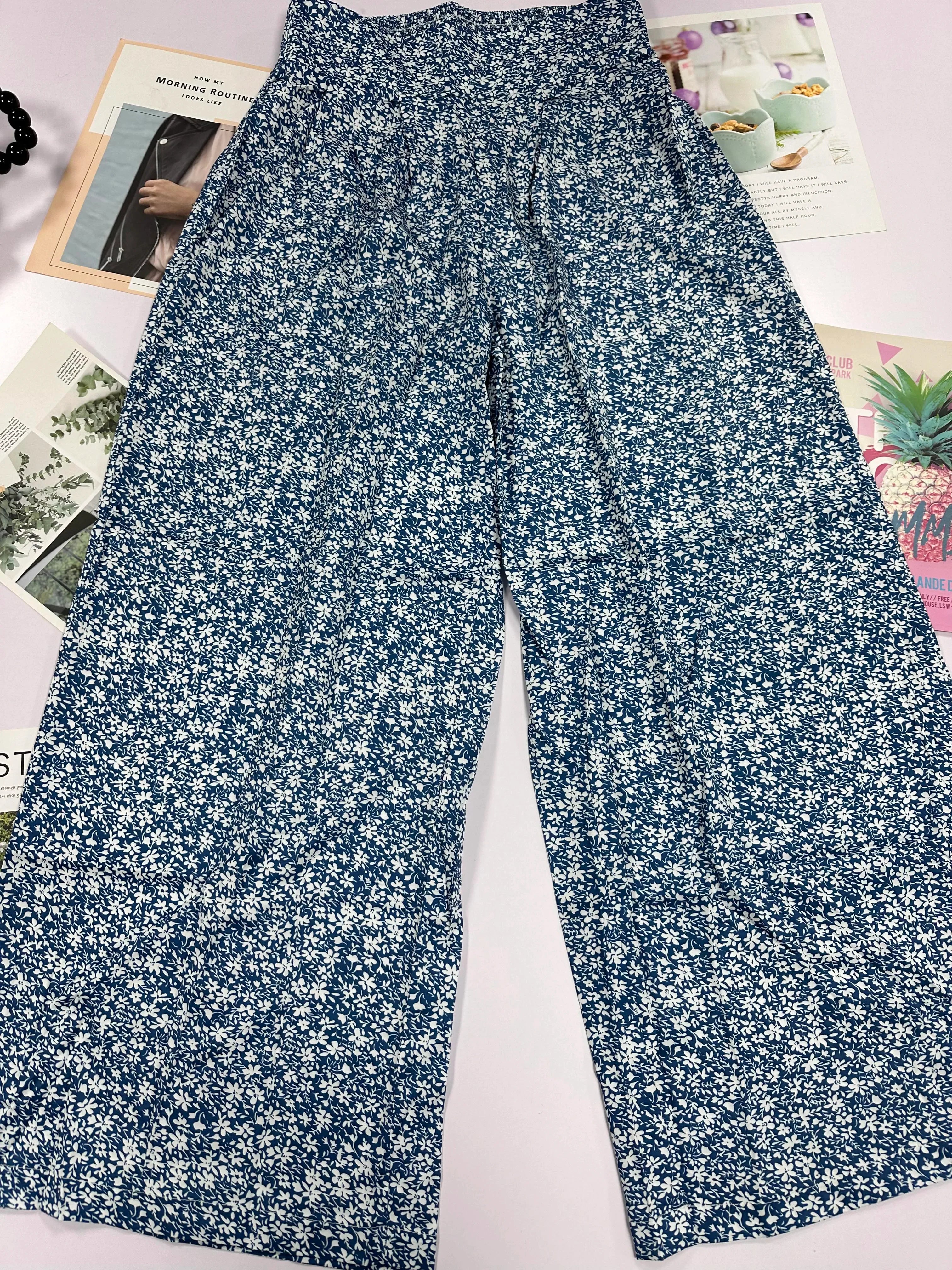 Floral high-waisted pants - Piña Colada