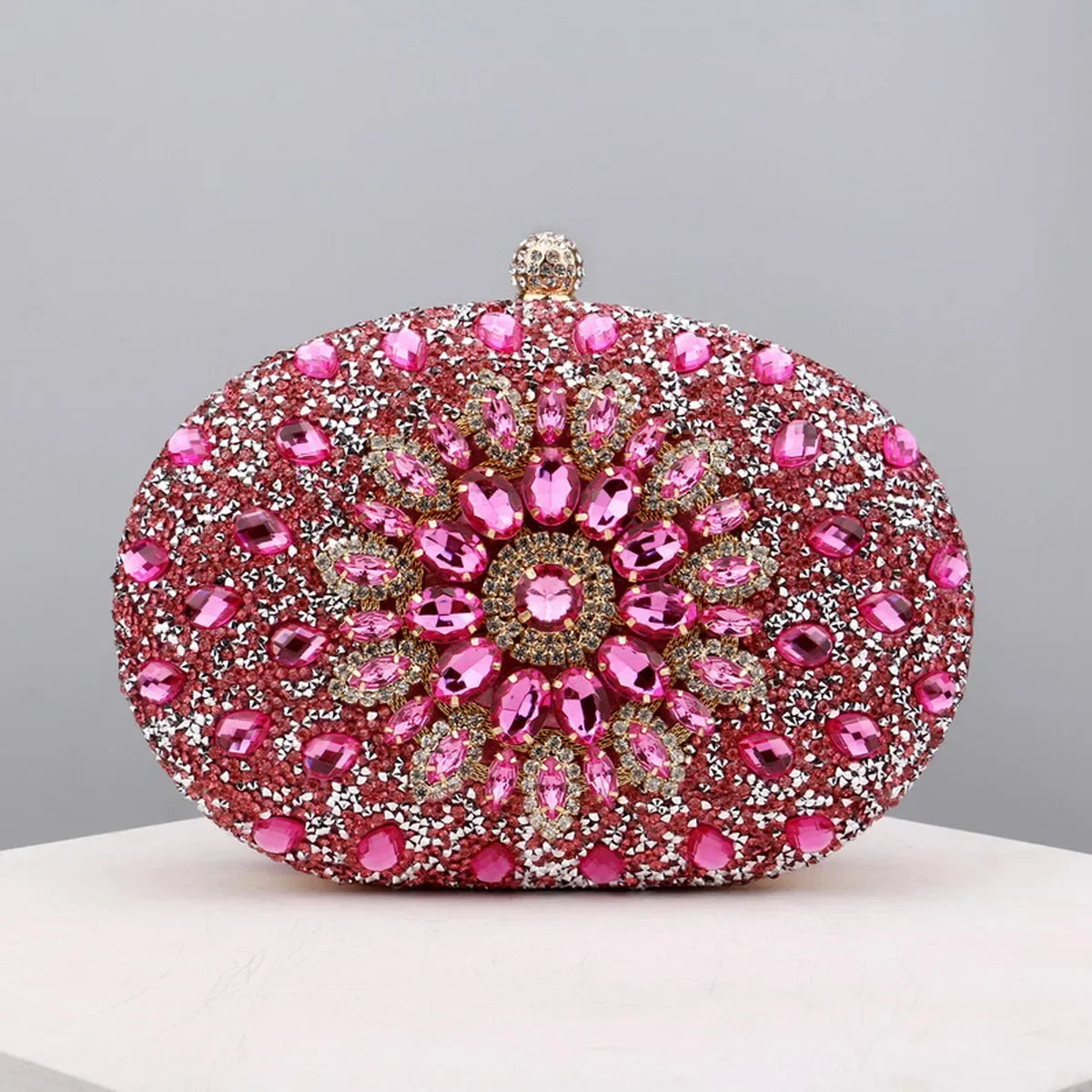 Crystal Floral Evening Clutch - Piña Colada