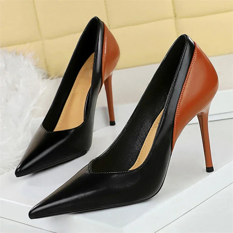 Pointed Toe Pumps Thin Heels - Piña Colada
