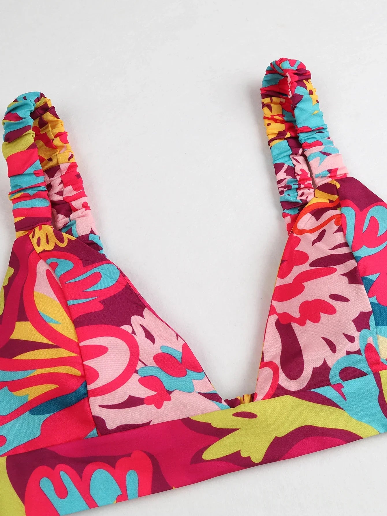 Draped Print V-Neck Maxi Dress – Beachwear Edition - Piña Colada
