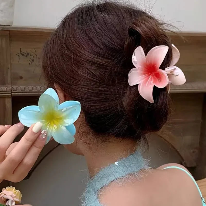 Gradient Hair Clips Women Flower - Piña Colada