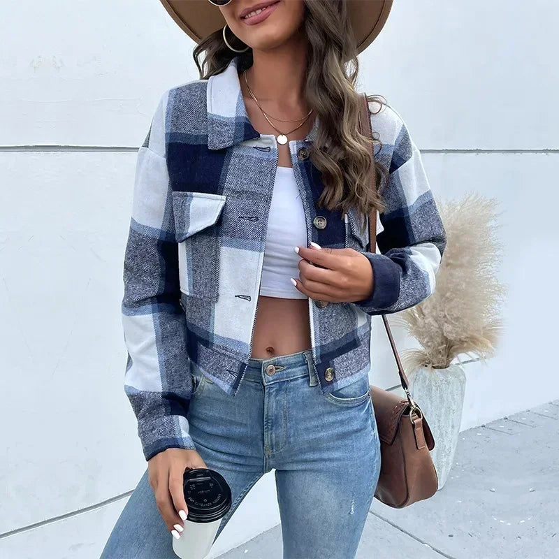 Jacket Long Sleeve Plaid - Piña Colada