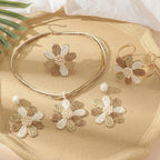 5pcs/set Handmade Raffia Woven Earrings - Piña Colada