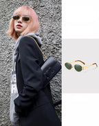 UV400 Sun Glasses Alloy Oval Eyewear - Piña Colada