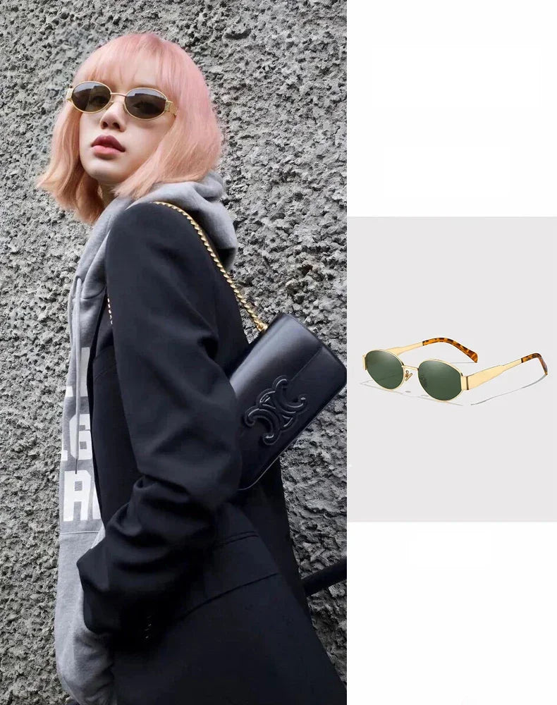 UV400 Sun Glasses Alloy Oval Eyewear - Piña Colada