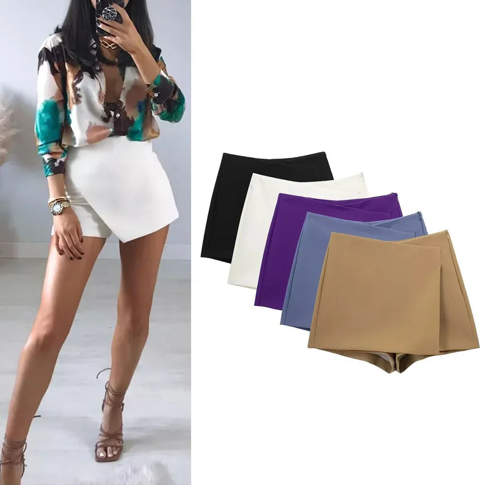 High Waist Tiered Skort – Chic Casual Elegance - Piña Colada