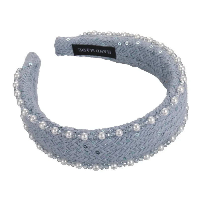Print Pearl Crystal Headband - Piña Colada