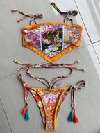 Printed Crop Top Bikini - Piña Colada