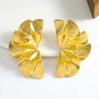 Elegant Gold Irregular Geometric Flower Drop Earrings – Vintage Statement Jewelry for Women - Piña Colada