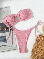 Solid Ring Detail Bikini Set - Piña Colada