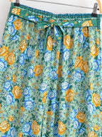 Floral Print Bohemian Wide Leg Pant - Piña Colada