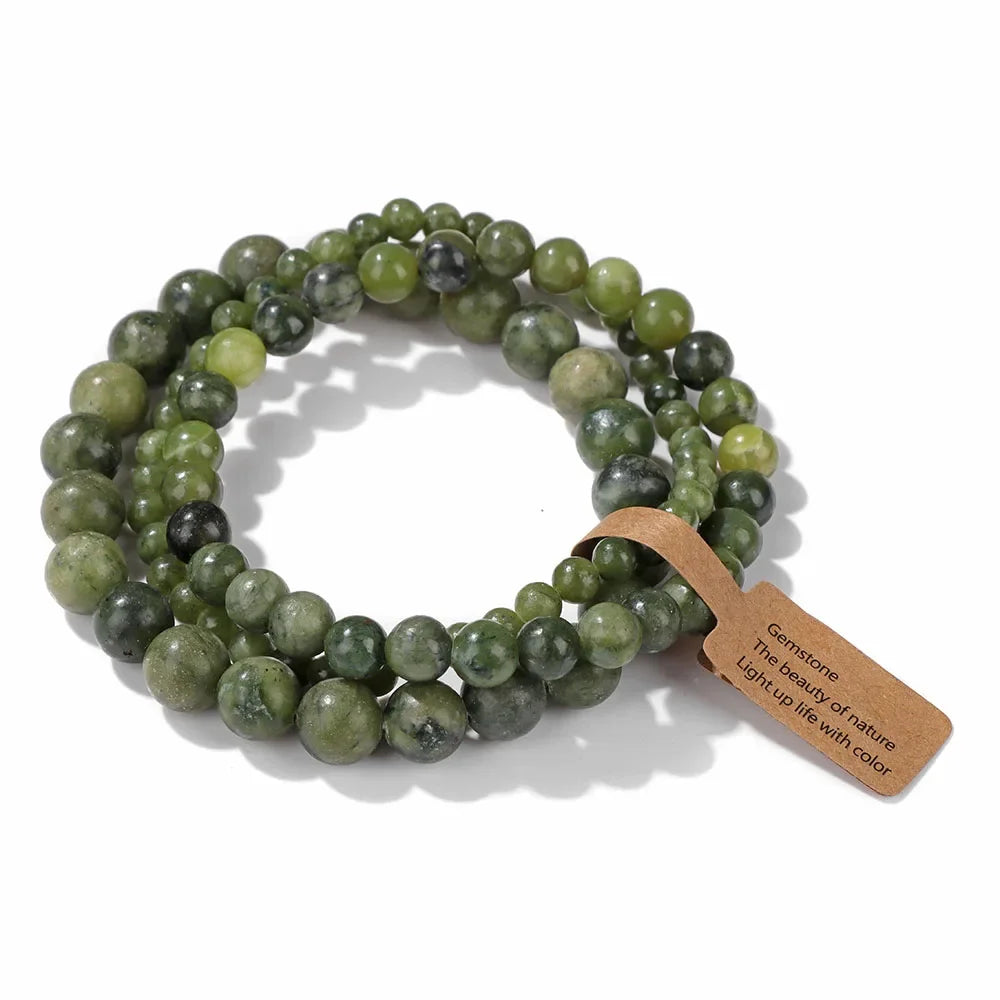 3Pcs Natural Stone Beaded Bracelets Set - Piña Colada