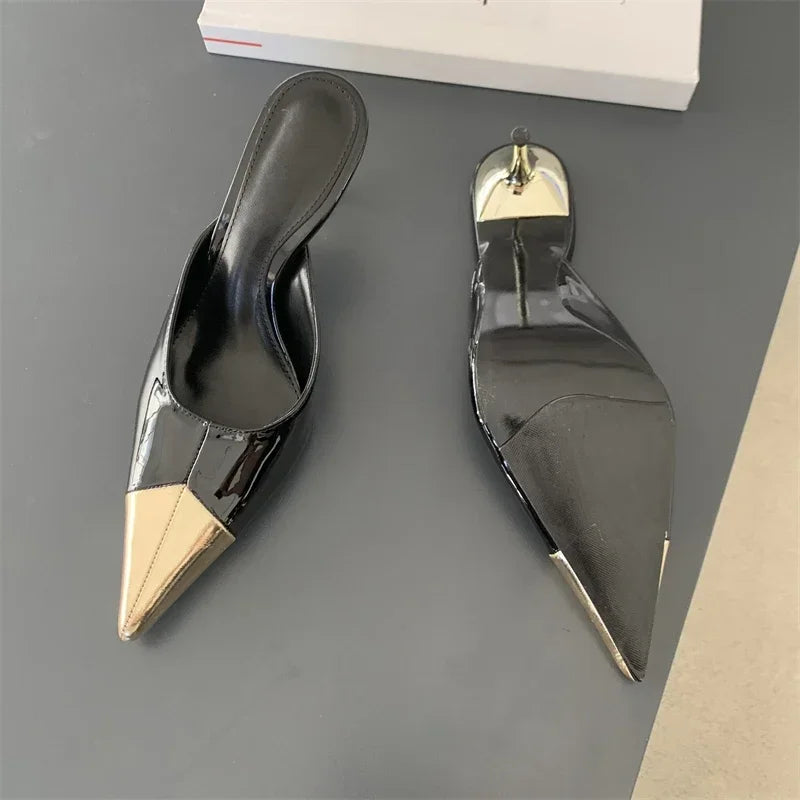 Pointed Toe Serpentine Sexy Thin Heels - Piña Colada