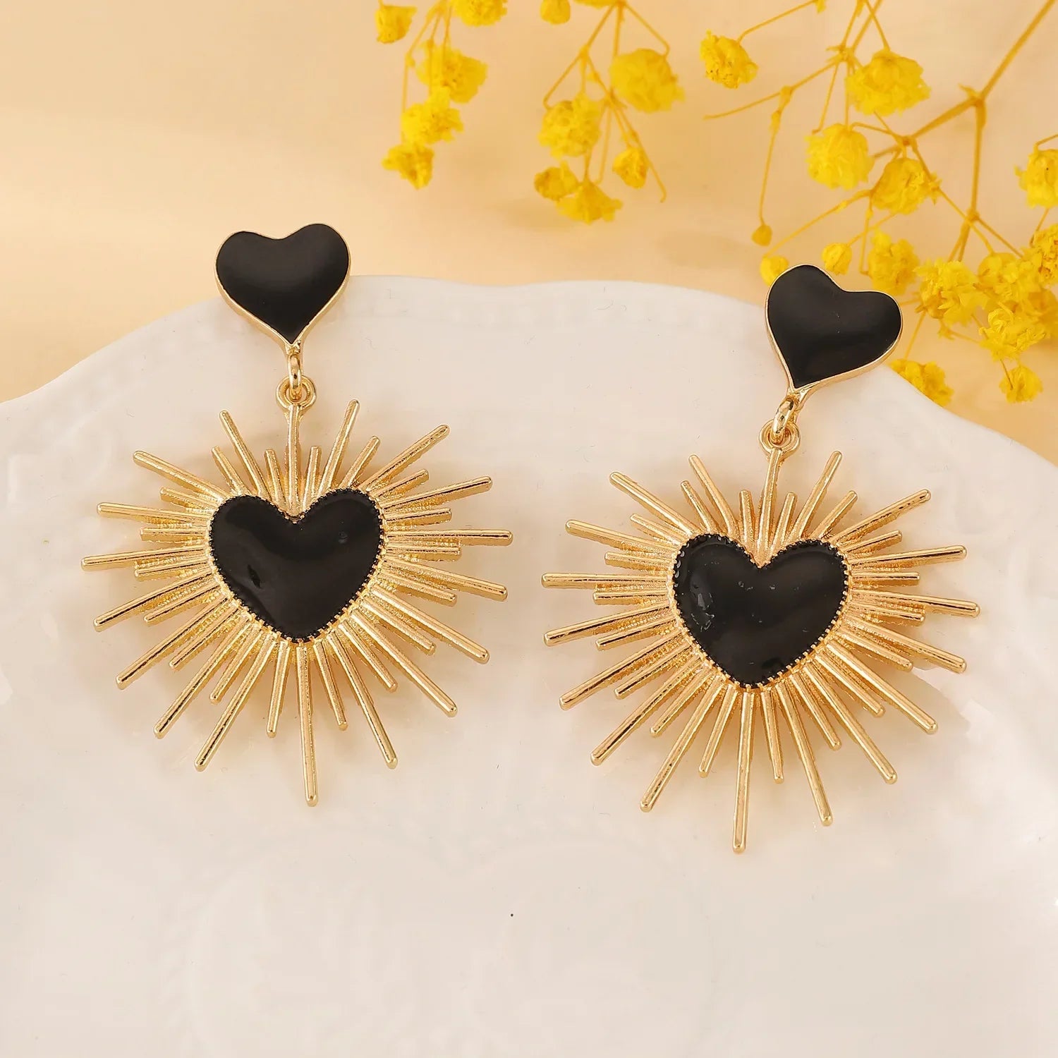 Boho Polka Dot Drop Earrings - Piña Colada