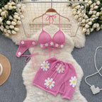 Halter Knit Two-Piece Set - Piña Colada