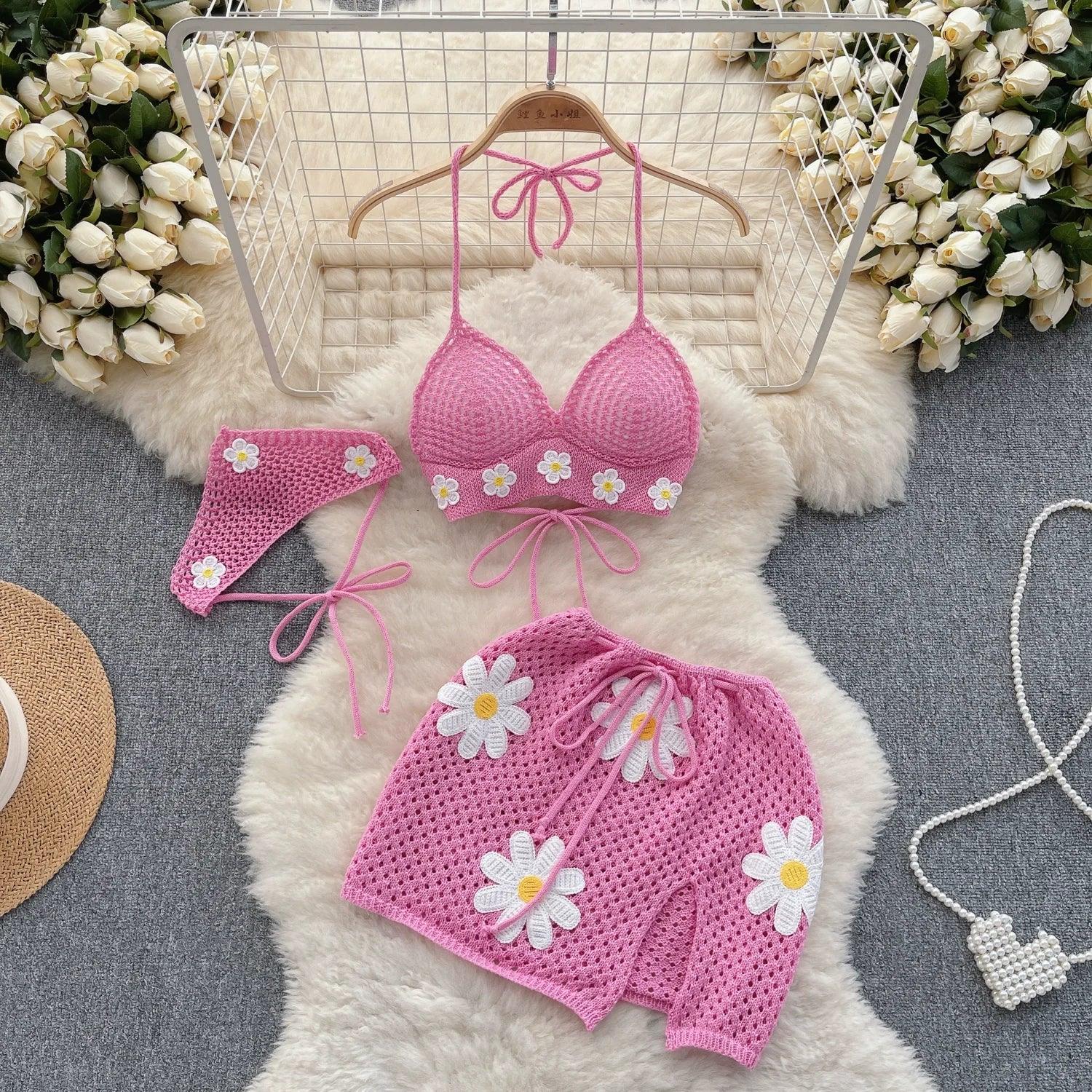 Halter Knit Two-Piece Set - Piña Colada