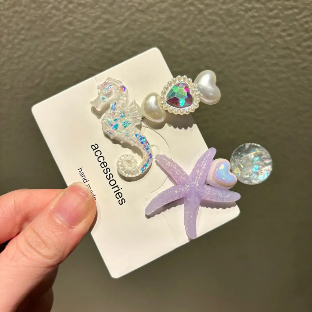 2PCS Elegant Starfish Star Shell Hair Clips - Piña Colada