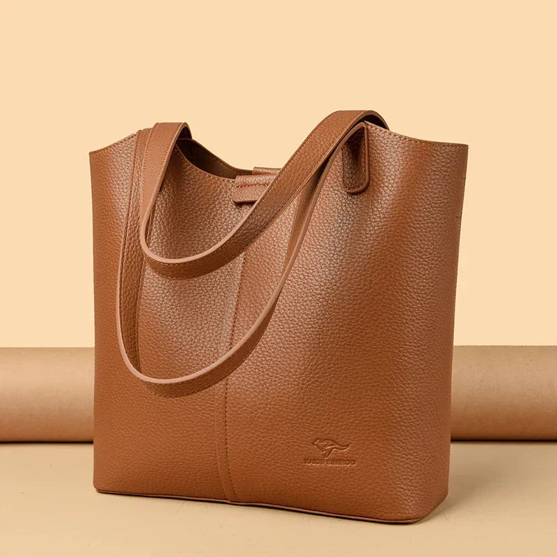 Soft Leather Shoulder Bag - Piña Colada