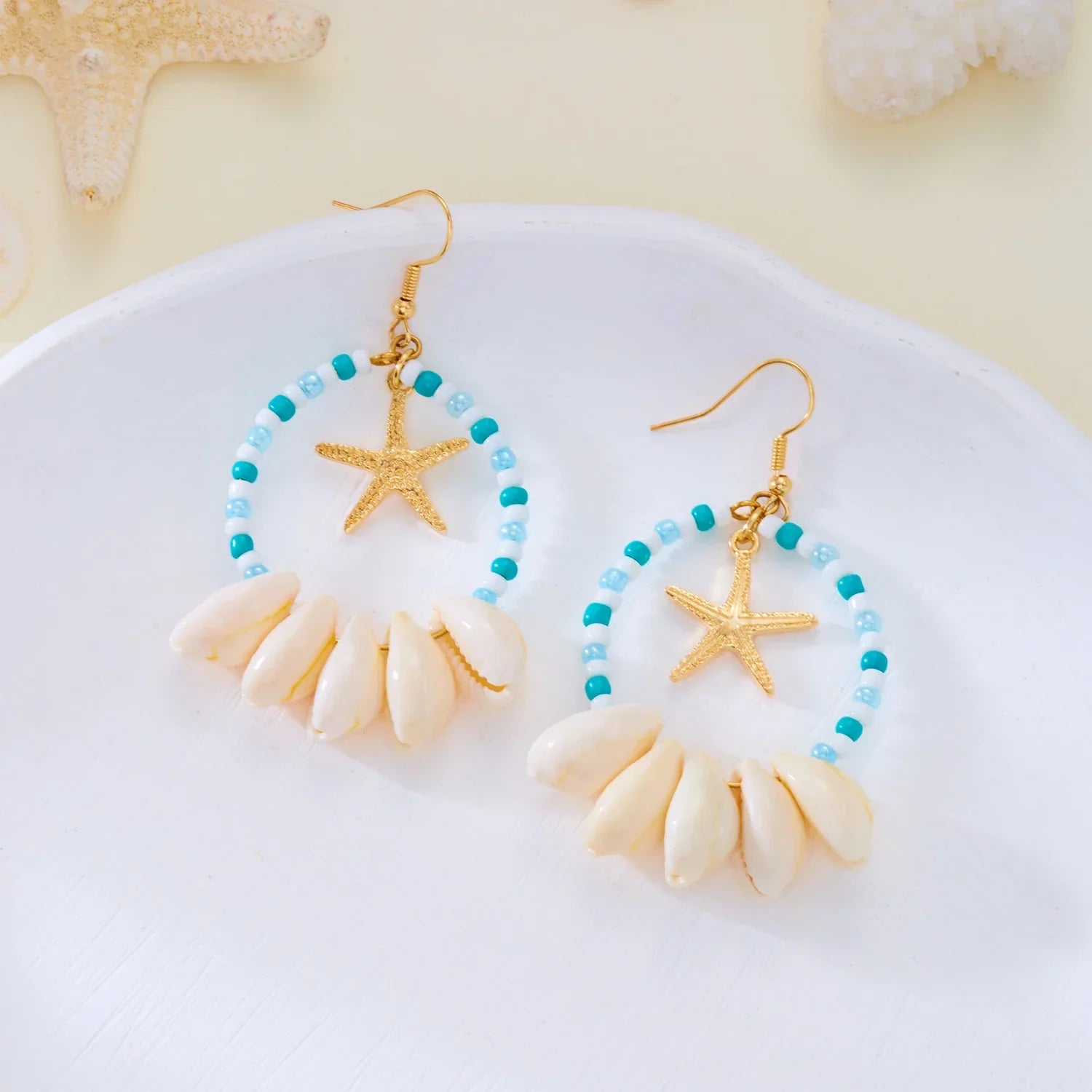 Boho Sea Shell Earrings - Piña Colada