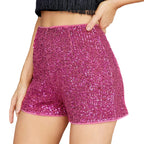 Women’s Sparkly Sequin Party Shorts - Piña Colada