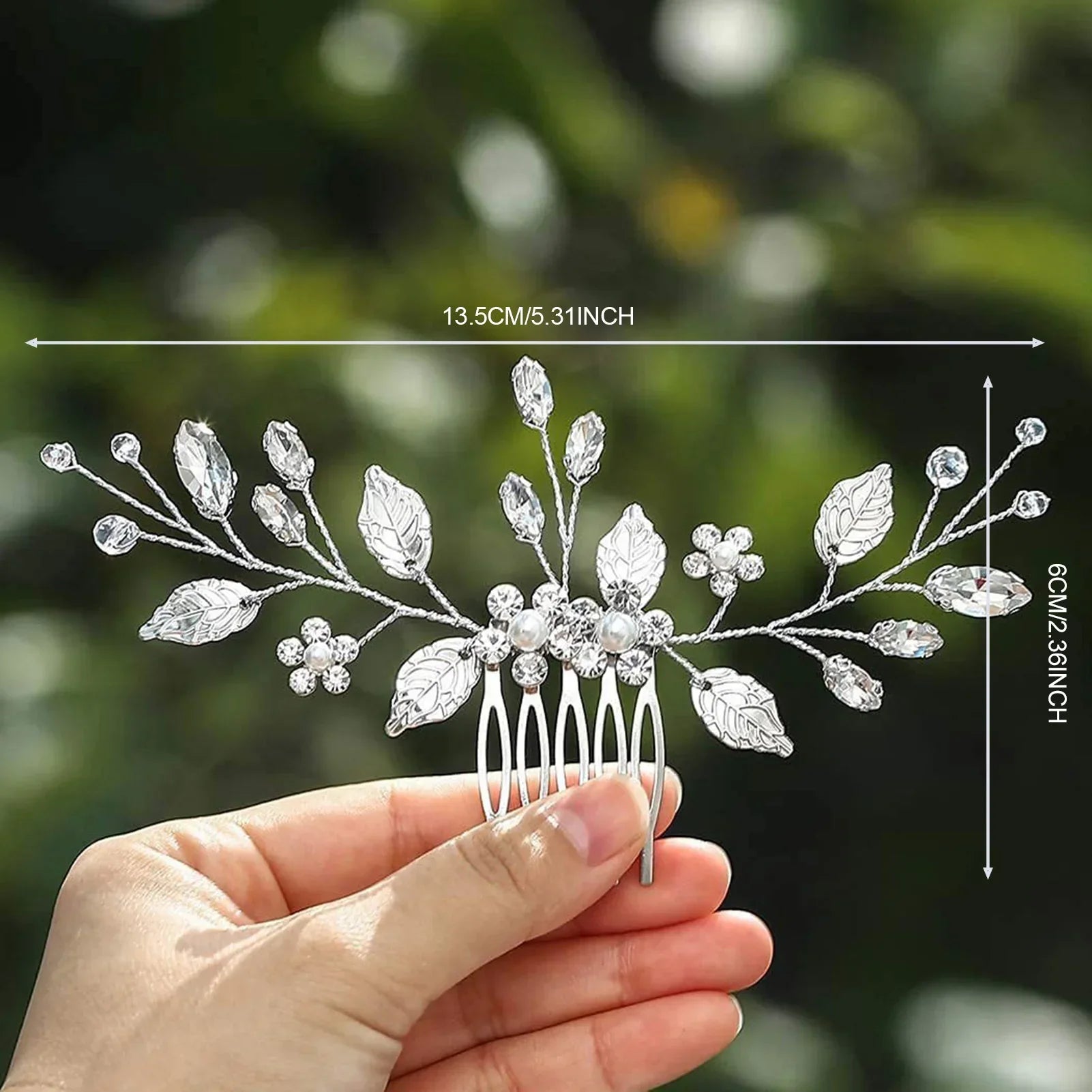 Crystal Pearl Hair Comb Clip - Piña Colada