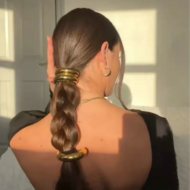 Metal Irregular Double-Layer Hair Bands - Piña Colada
