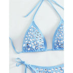 Diamond Rhinestones Halter Bikini - Piña Colada