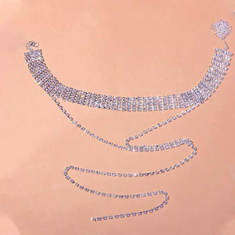 Crystal Long Tassel Choker - Piña Colada