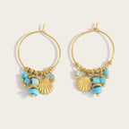 Blue Stone Stainless Steel Hoop - Piña Colada