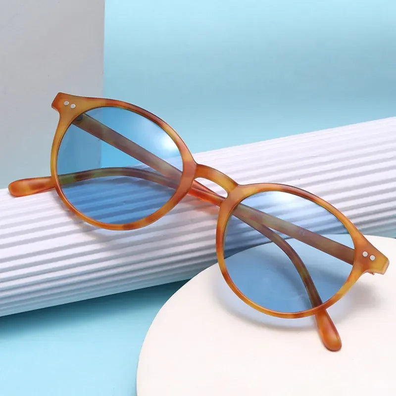 Retro Round Polarized Sunglasses - Piña Colada