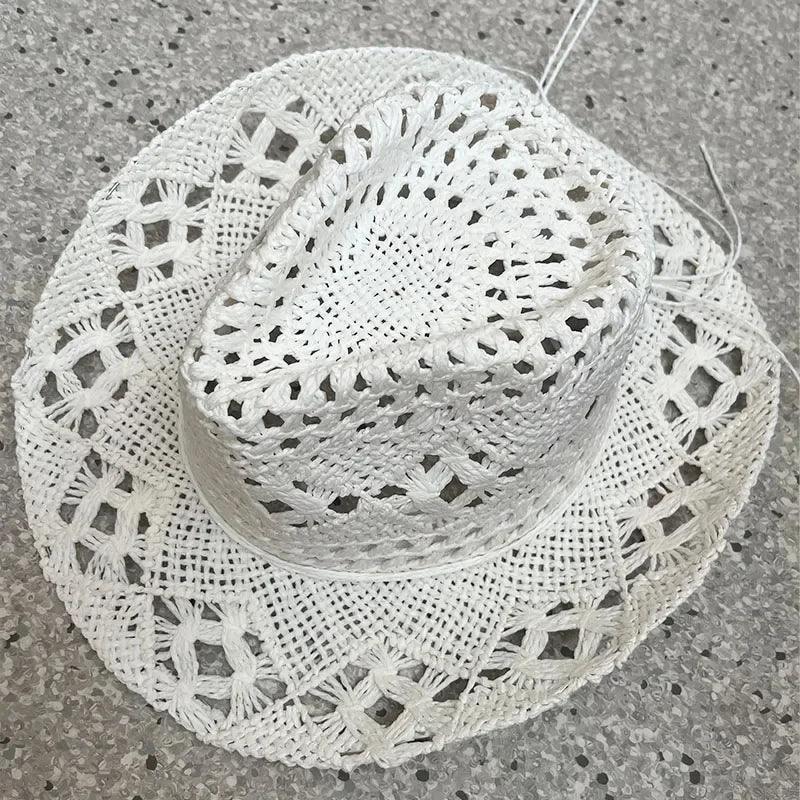 Summer Bohemian Shell Straw Hat - Piña Colada