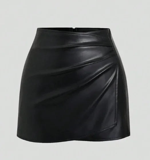 Skirt PU Leather Short - Piña Colada