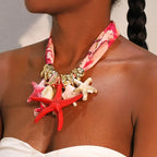 Boho Geometric Necklace Starfishs - Piña Colada