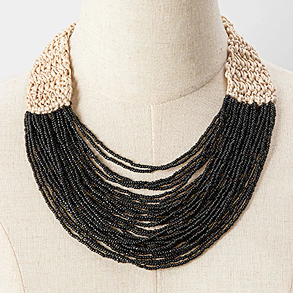 Handmade Small Beaded Necklace - Piña Colada